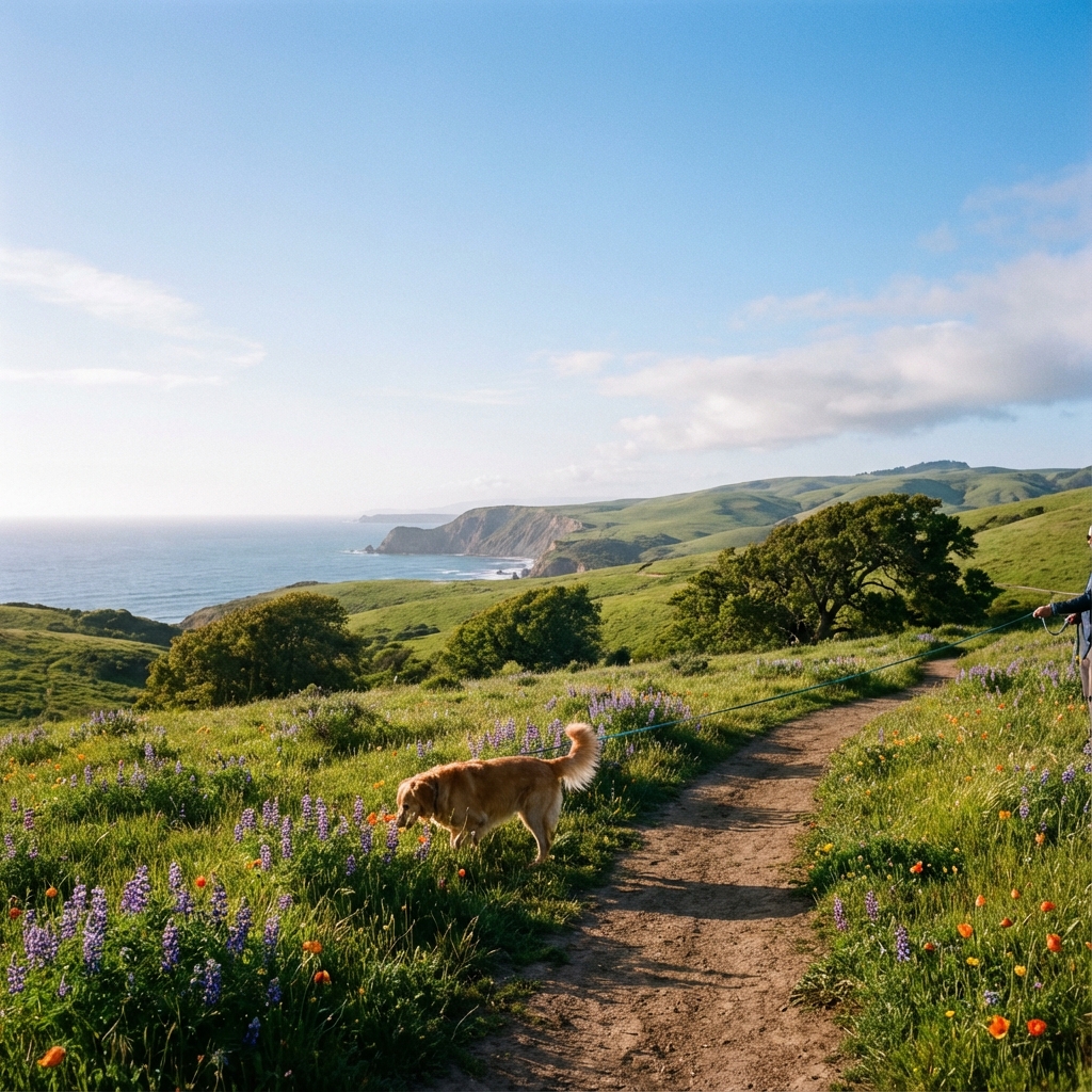 Dog carrying out a thorough investigation of a nature trail